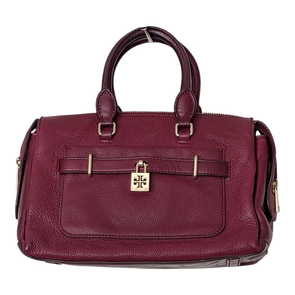 TORY BURCH THEA BURGUNDY LEATHER BAG